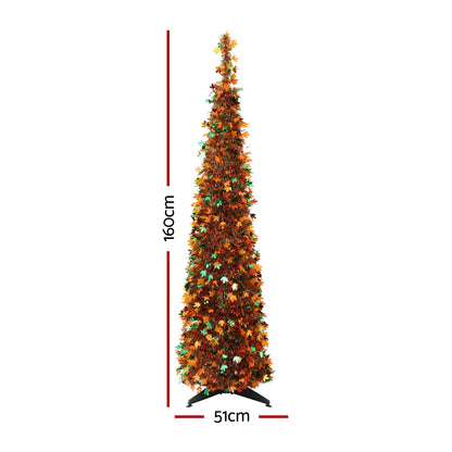 Jingle Jollys 160cm Pop Up Christmas Tree Artificial Christmas Tree Golden Maple Leaf - Image 7