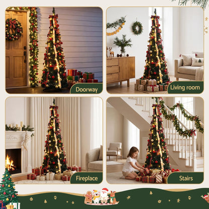 Jingle Jollys Pop Up Christmas Tree Pre Decorated Artificial Christmas Tree 197cm - Image 7