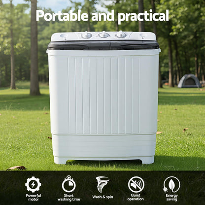 Devanti Portable Washing Machine Twin Tub 4.5KG - Image 4