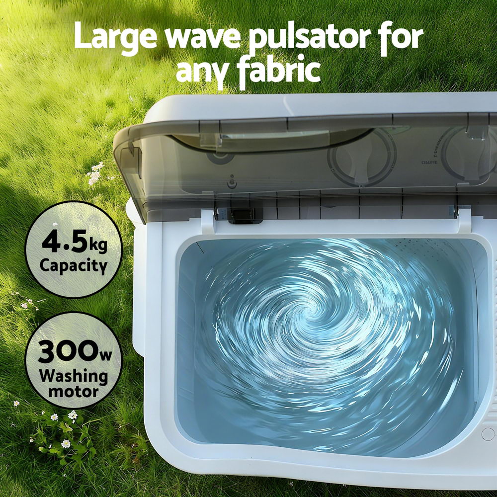 Devanti Portable Washing Machine Twin Tub 4.5KG - Image 5