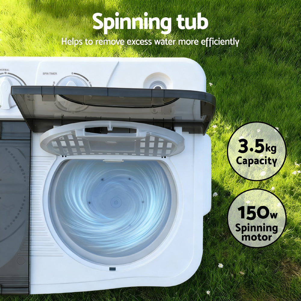 Devanti Portable Washing Machine Twin Tub 4.5KG - Image 9
