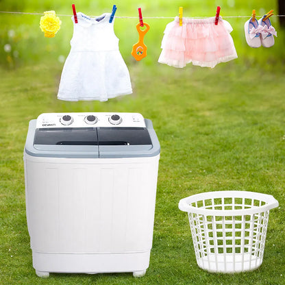 Devanti Portable Washing Machine Twin Tub 4.6KG White - Image 7