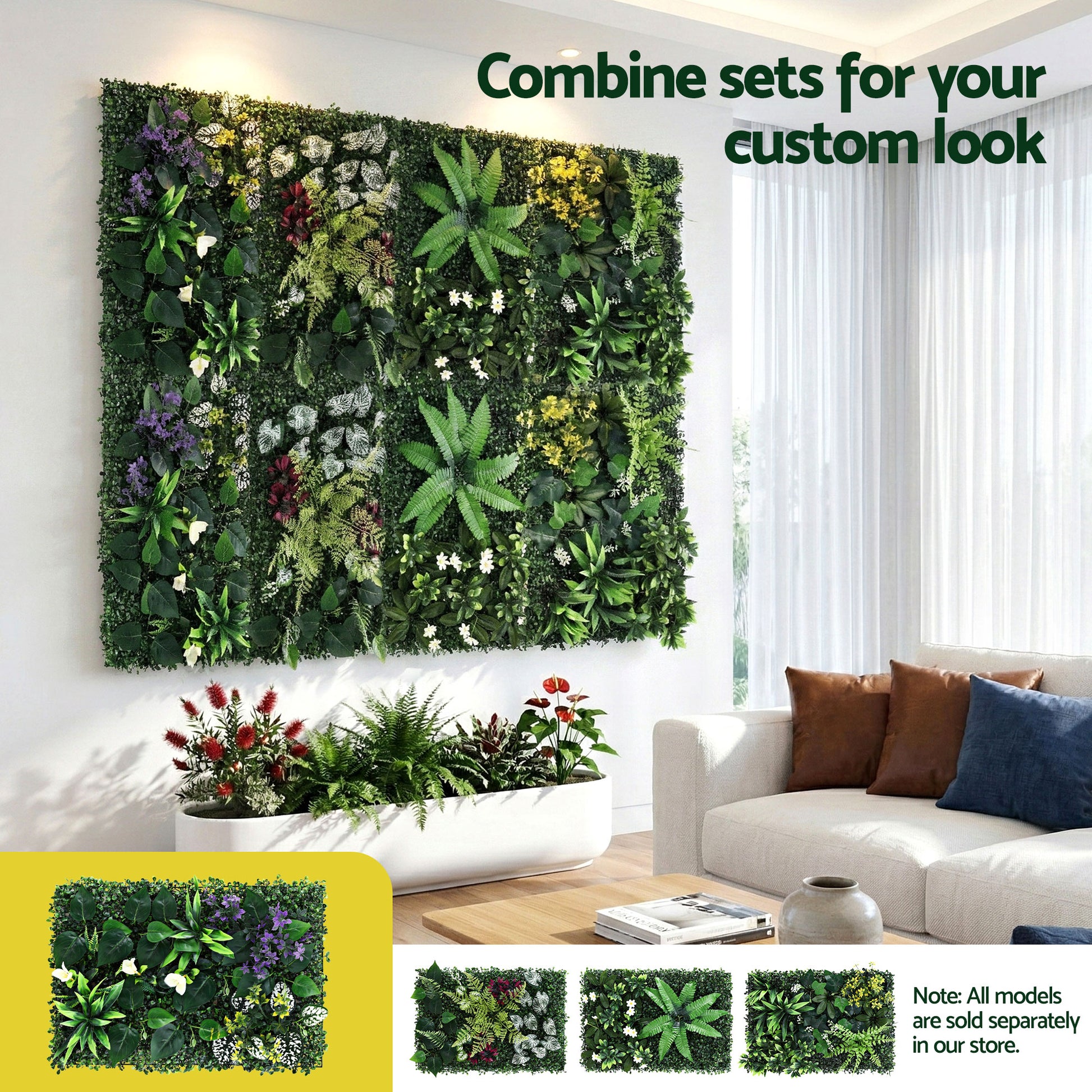 Gardeon 4PCS Artificial Plant Wall Panels 40X60CM Boxwood Panel Hedge Grass Backdrop Backyard Green Decor - Image 6