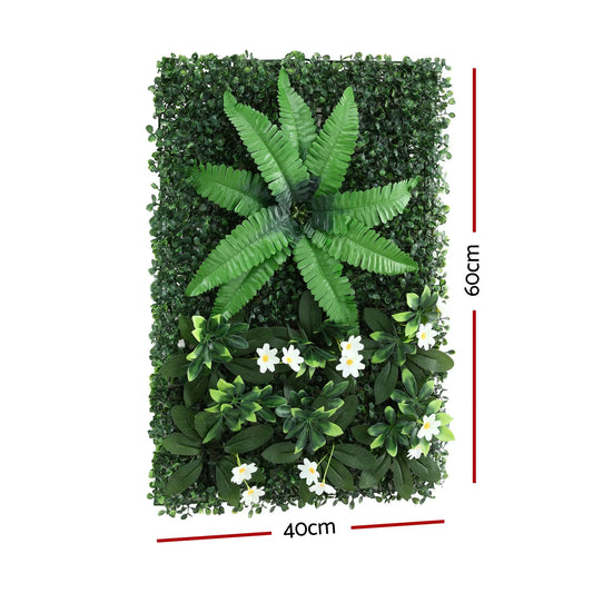 Gardeon 4PCS Artificial Plant Wall Panels 40X60CM Boxwood Panel Leaf Backdrop Backyard Green Decor - Image 2