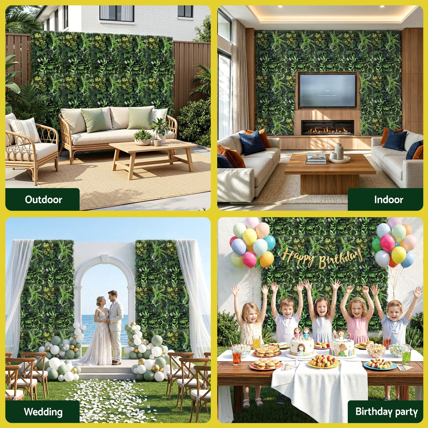 Gardeon 4PCS Artificial Plant Wall Panels 40X60CM Boxwood Panel Backyard Hedge Grass Backdrop Green Decor - Image 7