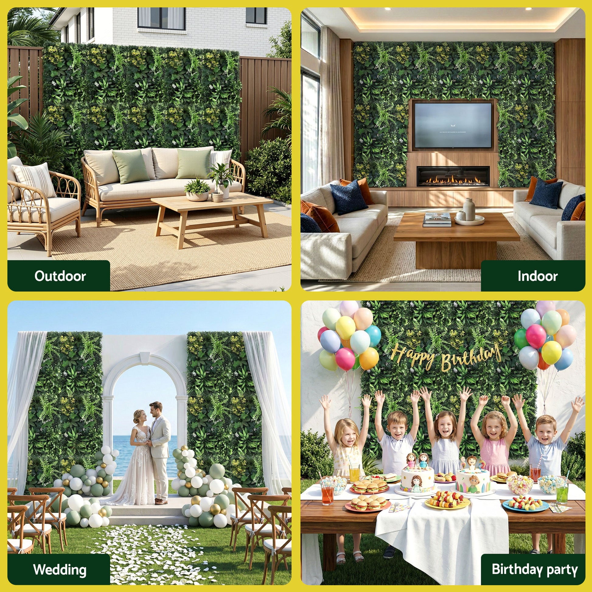 Gardeon 4PCS Artificial Plant Wall Panels 40X60CM Boxwood Panel Backyard Hedge Grass Backdrop Green Decor - Image 7