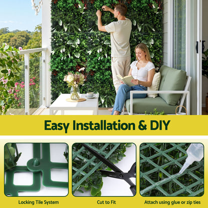 Gardeon Artificial Plant Wall Panels 50X100CM Boxwood Panel Hedge Grass Backdrop Green Decor Backyard - Image 5
