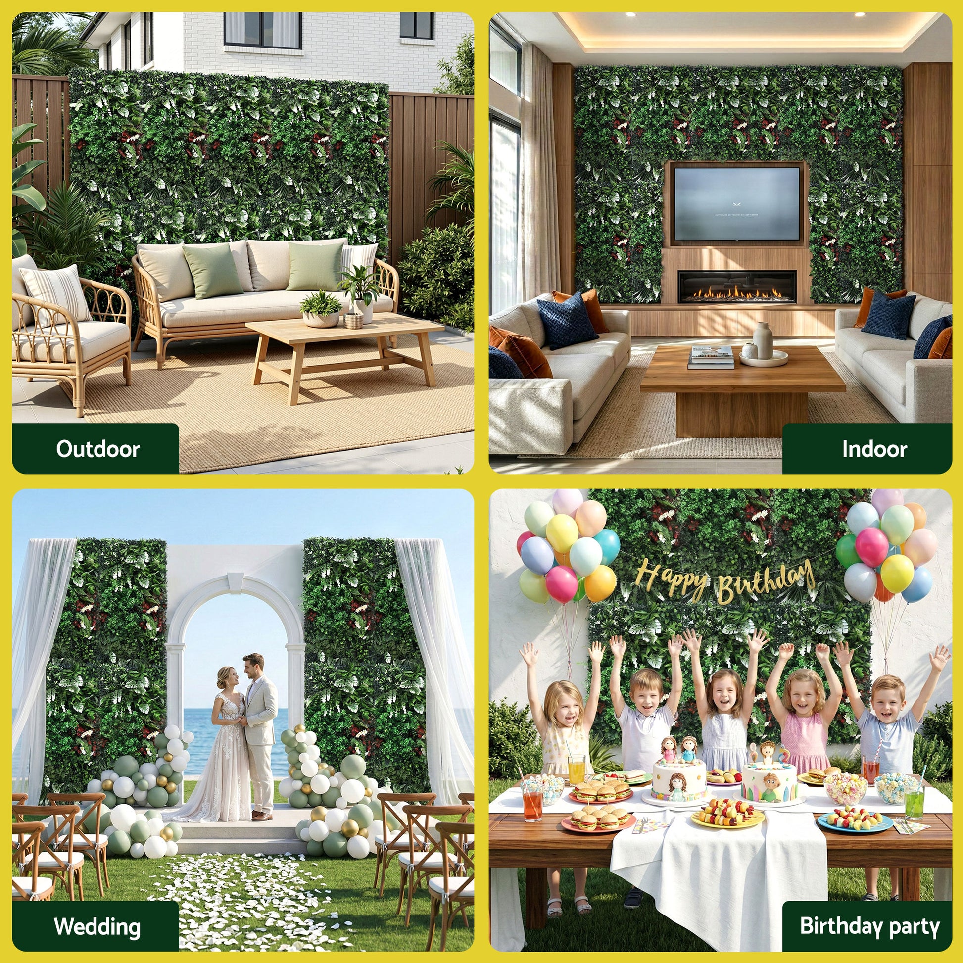 Gardeon Artificial Plant Wall Panels 50X100CM Boxwood Panel Hedge Grass Backdrop Green Decor Backyard - Image 7