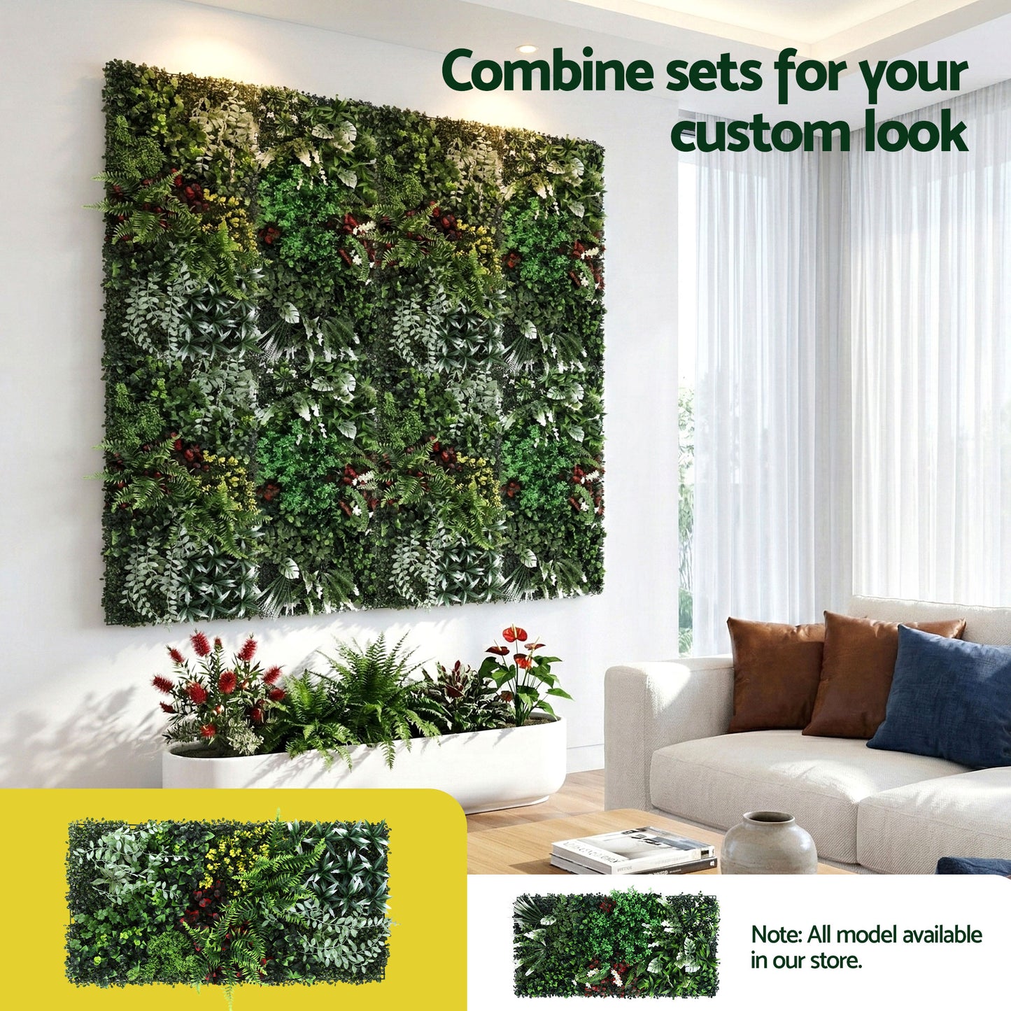 Gardeon Artificial Plant Wall Panels 50X100CM Boxwood Panel Hedge Grass Backdrop Backyard Green Decor - Image 6