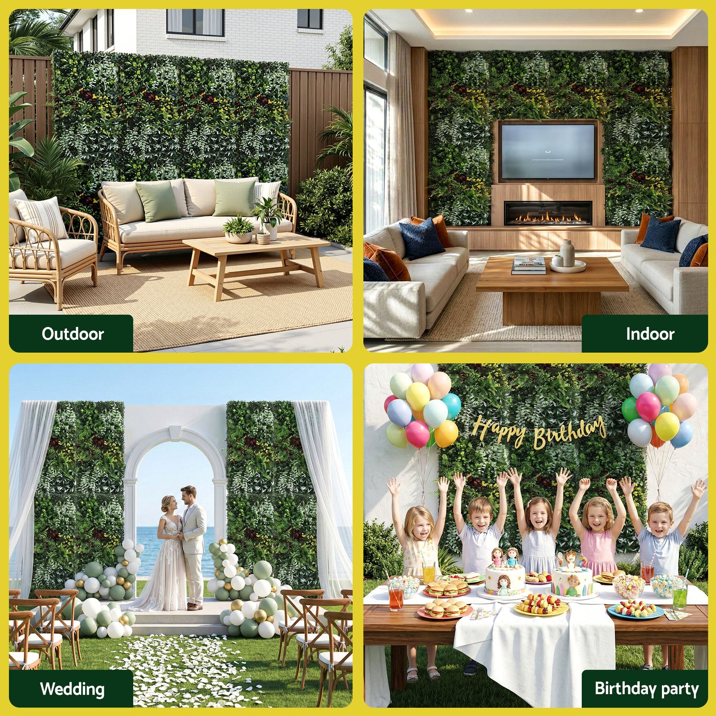 Gardeon Artificial Plant Wall Panels 50X100CM Boxwood Panel Hedge Grass Backdrop Backyard Green Decor - Image 7