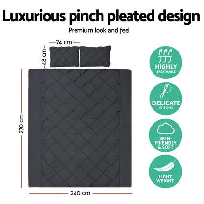 Giselle Bedding Quilt Cover Set Diamond Black Super King - Image 2