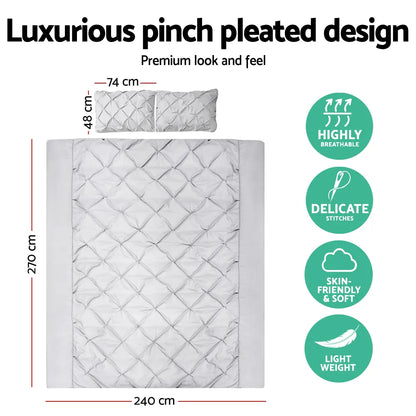 Giselle Bedding Quilt Cover Set Diamond Grey Super King - Image 2