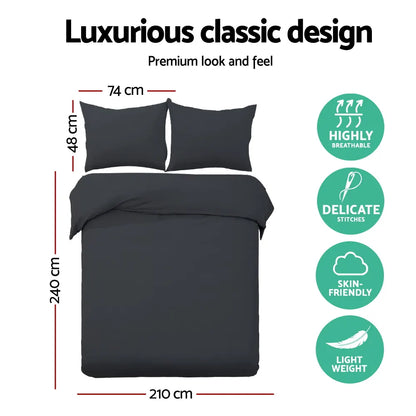 Giselle Bedding Quilt Cover Set Classic Black King - Image 2
