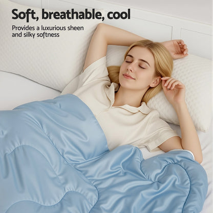 Giselle Tencel Quilt 200GSM Summer Quilts Comforter Doona Light Weight Soft Throw Blanket Queen - Image 6