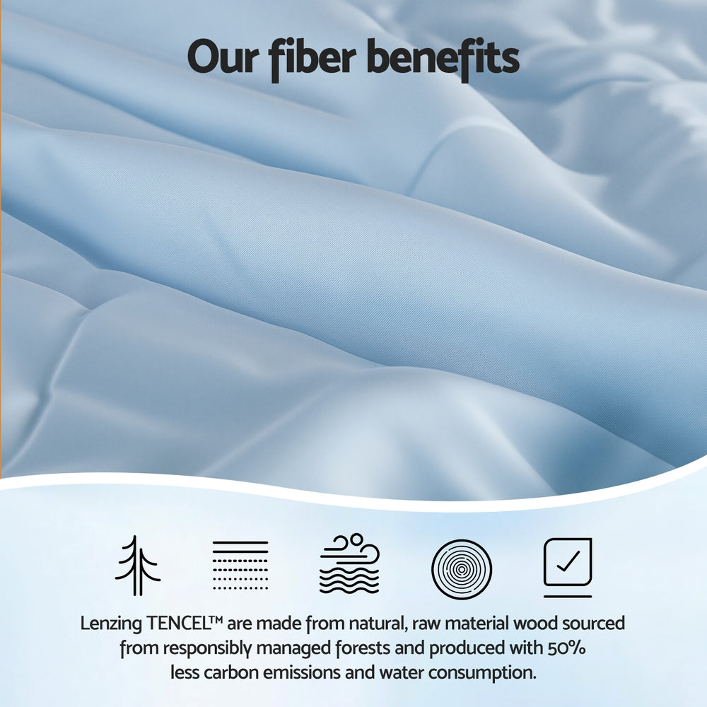Giselle Tencel Quilt 200GSM Summer Quilts Comforter Doona Light Weight Soft Throw Blanket Super King - Image 4