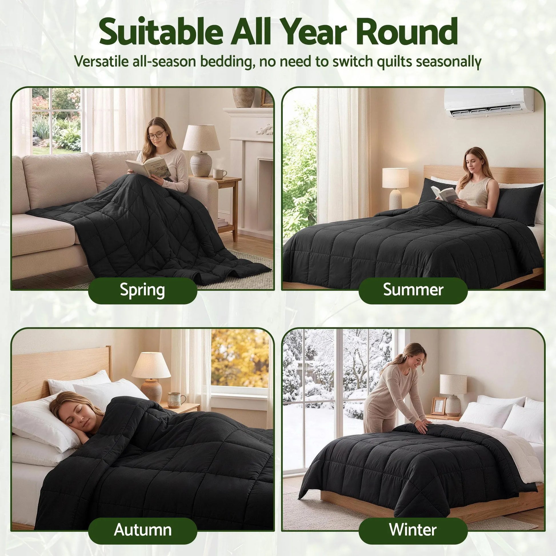 Giselle 200GSM Bamboo Microfibre Double Quilt Lightweight All Season Doona Duvet - Image 7