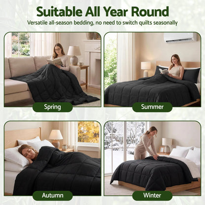 Giselle 200GSM Bamboo Microfibre Double Quilt Lightweight All Season Doona Duvet - Image 7