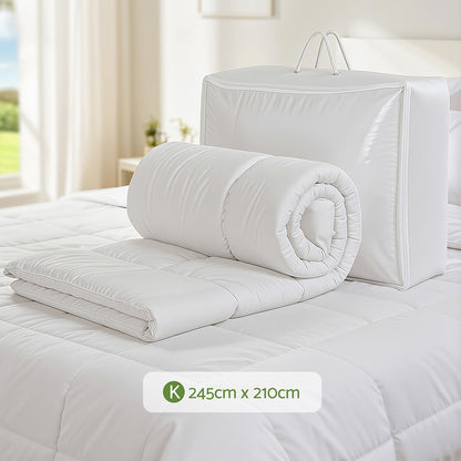 Giselle Bedding 200GSM Bamboo Quilt Summer Quilts All Season Doona Duvet Lightweight King - Image 3