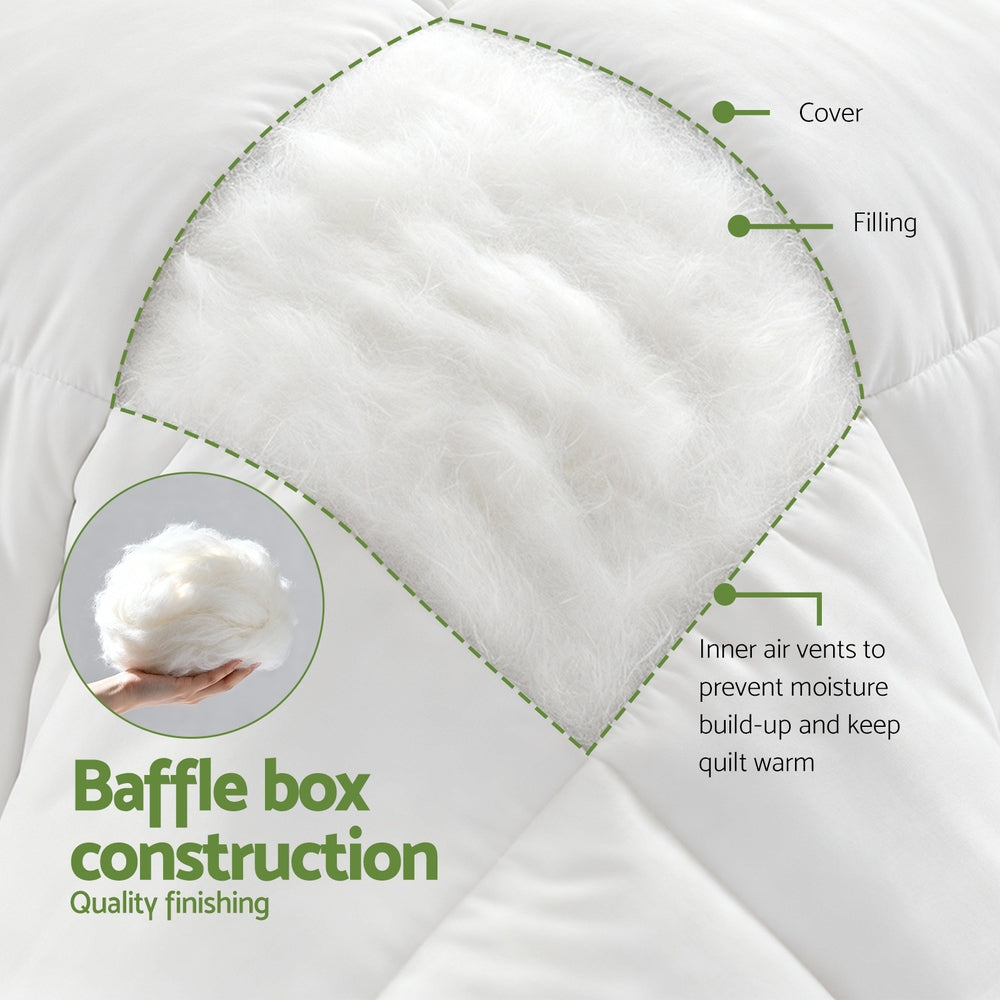 Giselle Bedding 200GSM Bamboo Quilt Summer Quilts All Season Doona Duvet Lightweight King - Image 6