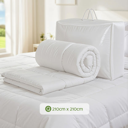 Giselle Bedding 200GSM Bamboo Quilt Summer Quilts All Season Doona Duvet Lightweight Queen - Image 3