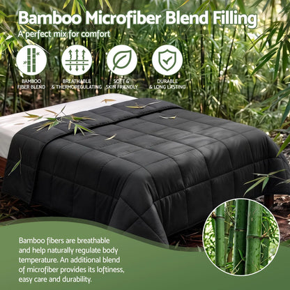 Giselle 200GSM Bamboo Microfibre Queen Quilt Lightweight All Season Doona Duvet - Image 3