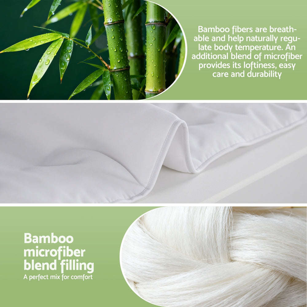 Giselle Bedding 200GSM Bamboo Quilt Summer Quilts All Season Doona Duvet Lightweight Super King - Image 5