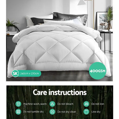 Giselle Bedding 400GSM Microfibre Bamboo Quilt Super King - Image 7