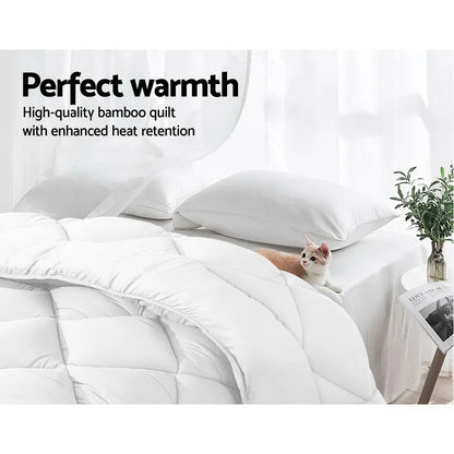 Giselle Bedding 700GSM Microfibre Bamboo Quilt Super King - Image 5