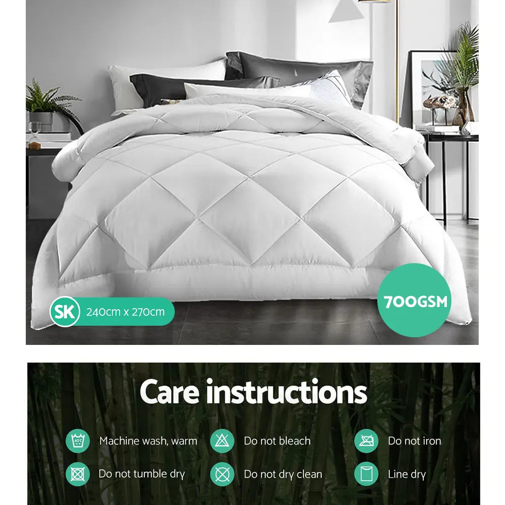 Giselle Bedding 700GSM Microfibre Bamboo Quilt Super King - Image 7