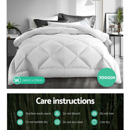 Giselle Bedding 700GSM Microfibre Bamboo Quilt Super King - Image 7
