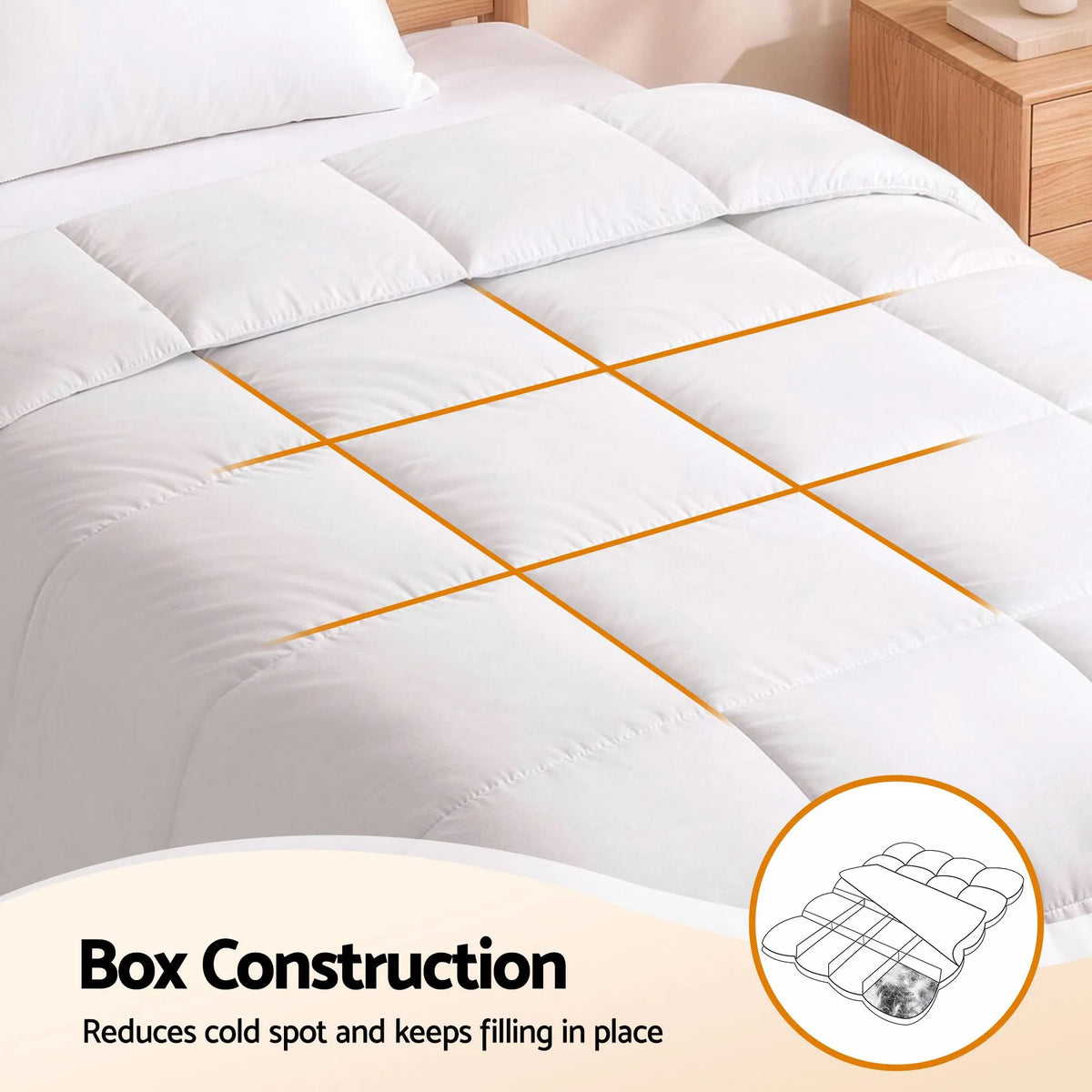 Giselle Bedding Single Quilt, 200GSM Summer Duck Down Feather Doona Insert - Image 4