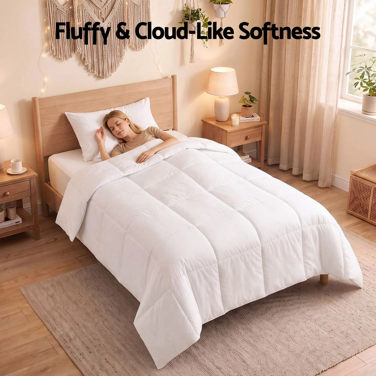 Giselle Bedding Single Quilt, 200GSM Summer Duck Down Feather Doona Insert - Image 6