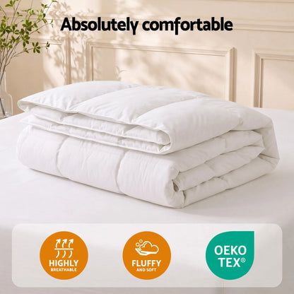 Giselle Bedding Super King Quilt, 200GSM Summer Duck Down Feather Doona Insert - Image 2