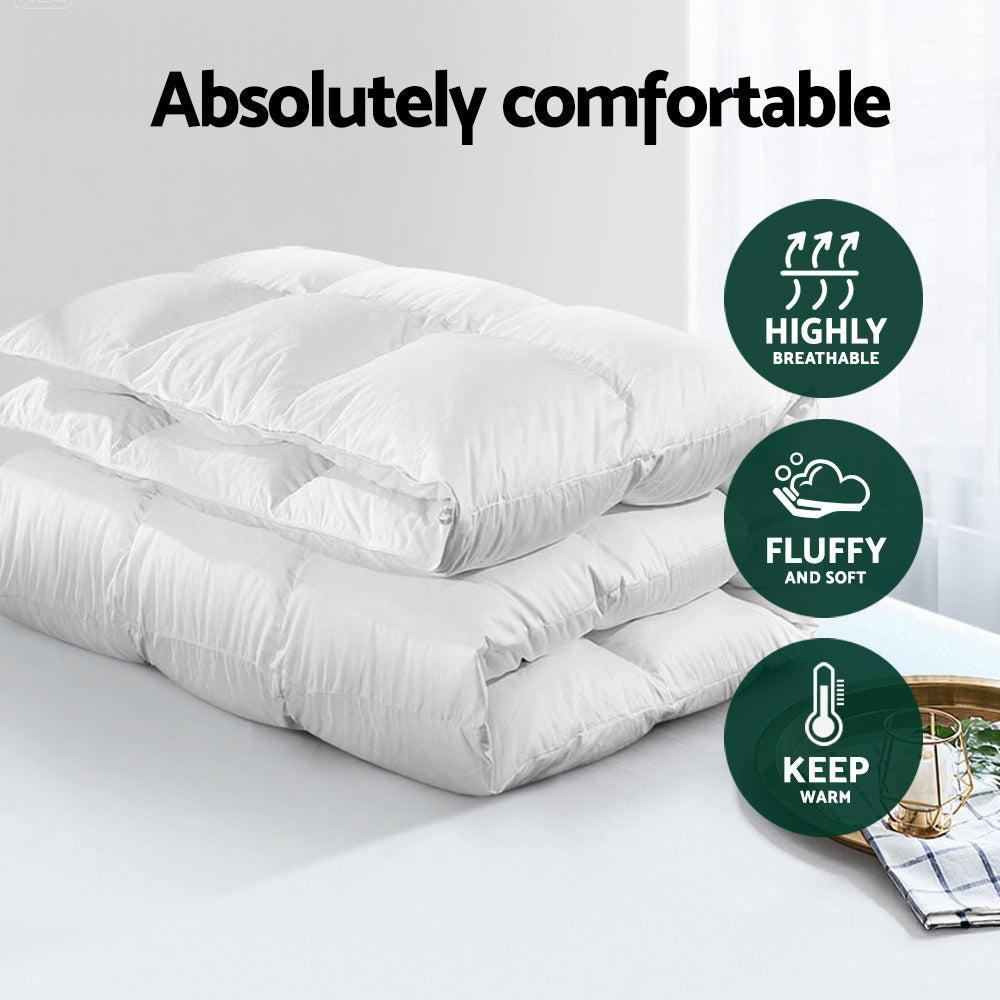 Giselle Bedding 700GSM Duck Down Feather Quilt Duvet Doona Winter Blanket Single - Image 5