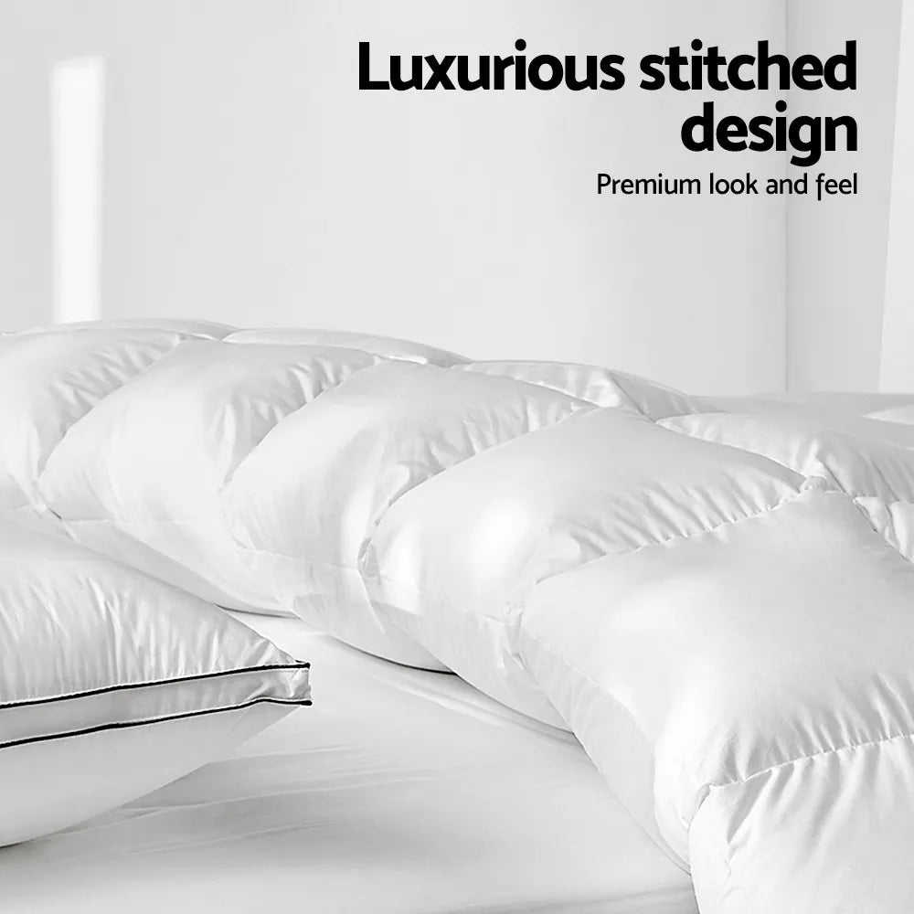 Giselle Bedding 500GSM Duck Down Feather Quilt Queen - Image 4