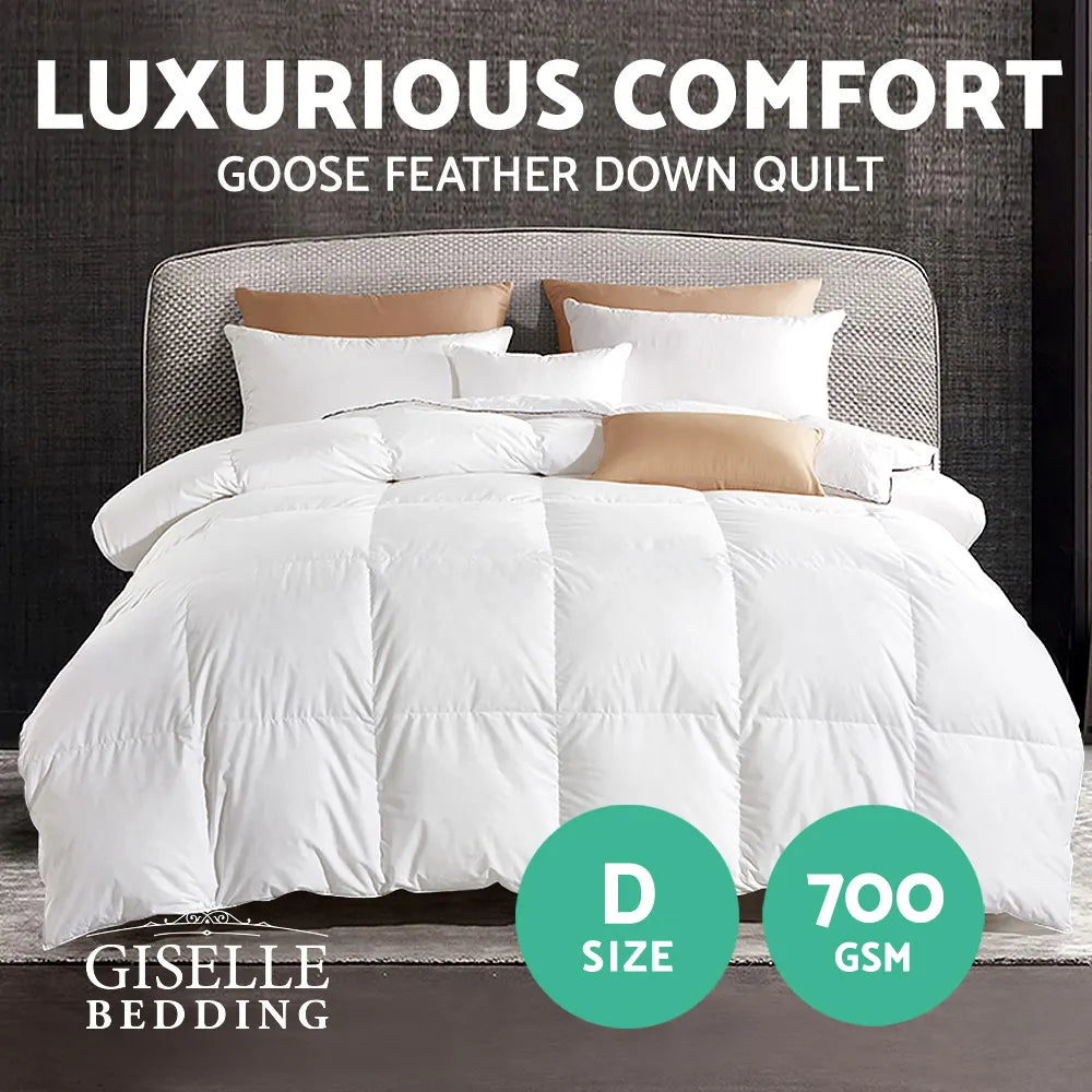 Giselle Bedding 700GSM Goose Down Feather Quilt Double - Image 3