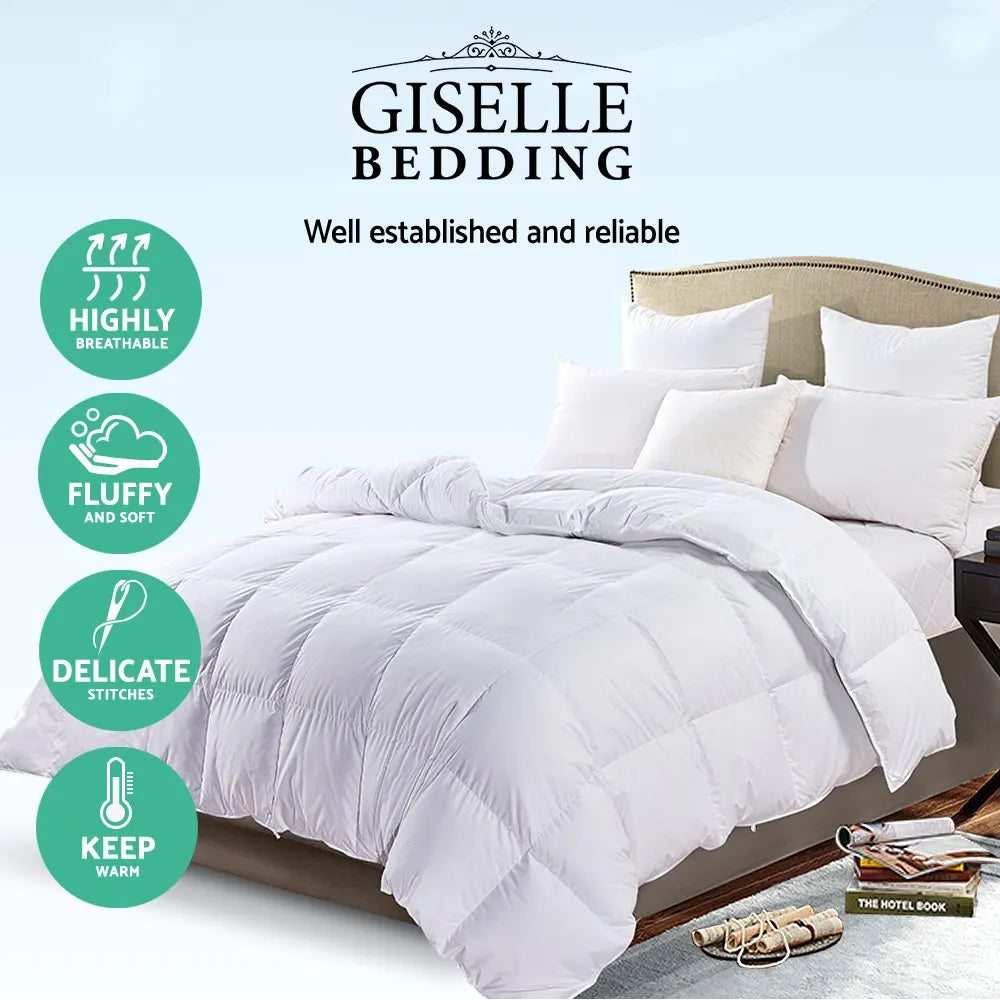 Giselle Bedding 700GSM Goose Down Feather Quilt Double - Image 4