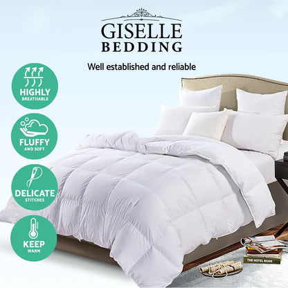 Giselle Bedding 700GSM Goose Down Feather Quilt Double - Image 4