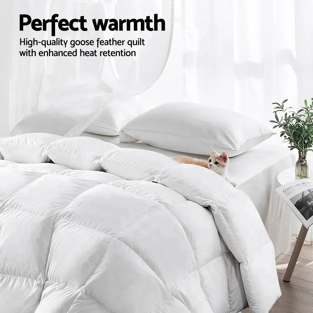 Giselle Bedding 700GSM Goose Down Feather Quilt Queen - Image 3