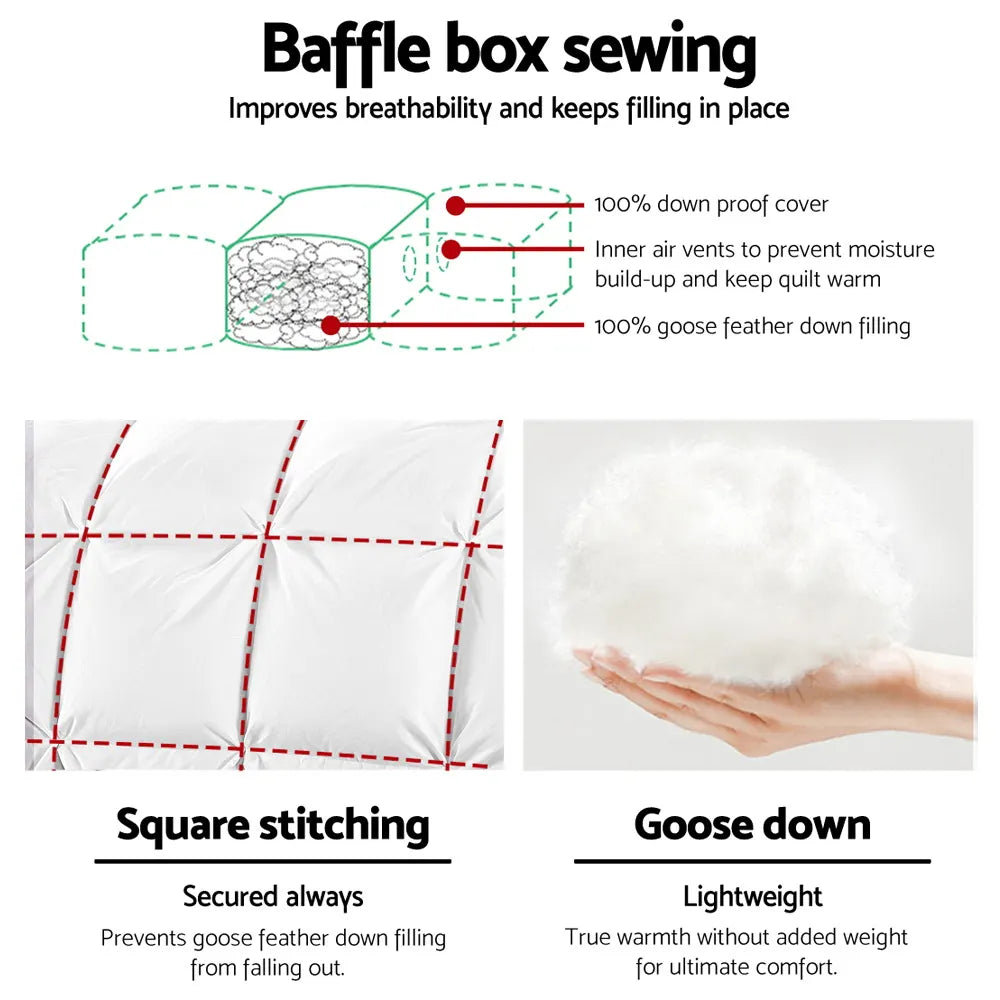 Giselle Bedding 700GSM Goose Down Feather Quilt Single - Image 5