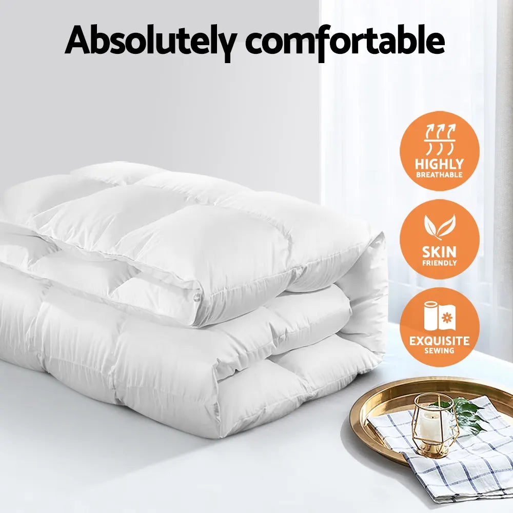 Giselle Bedding 700GSM Goose Down Feather Quilt Super King - Image 2