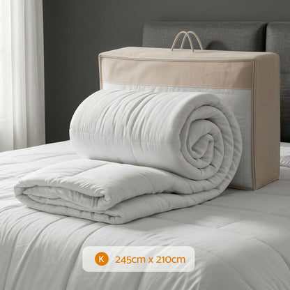 Giselle Bedding Wool Quilt 500GSM Thick King Winter Doona Baffle Box Construction 100% Wool Filling - Image 3