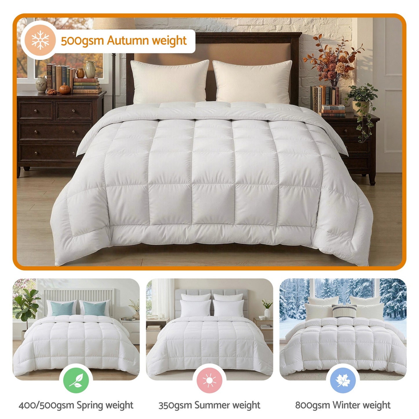 Giselle Bedding Wool Quilt 500GSM Thick King Winter Doona Baffle Box Construction 100% Wool Filling - Image 8