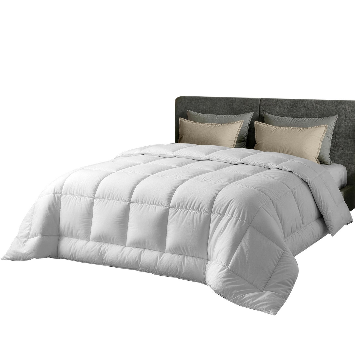 Giselle Bedding Wool Quilt 500GSM Thick Queen Winter Doona Baffle Box Construction 100% Wool Filling - Image 2
