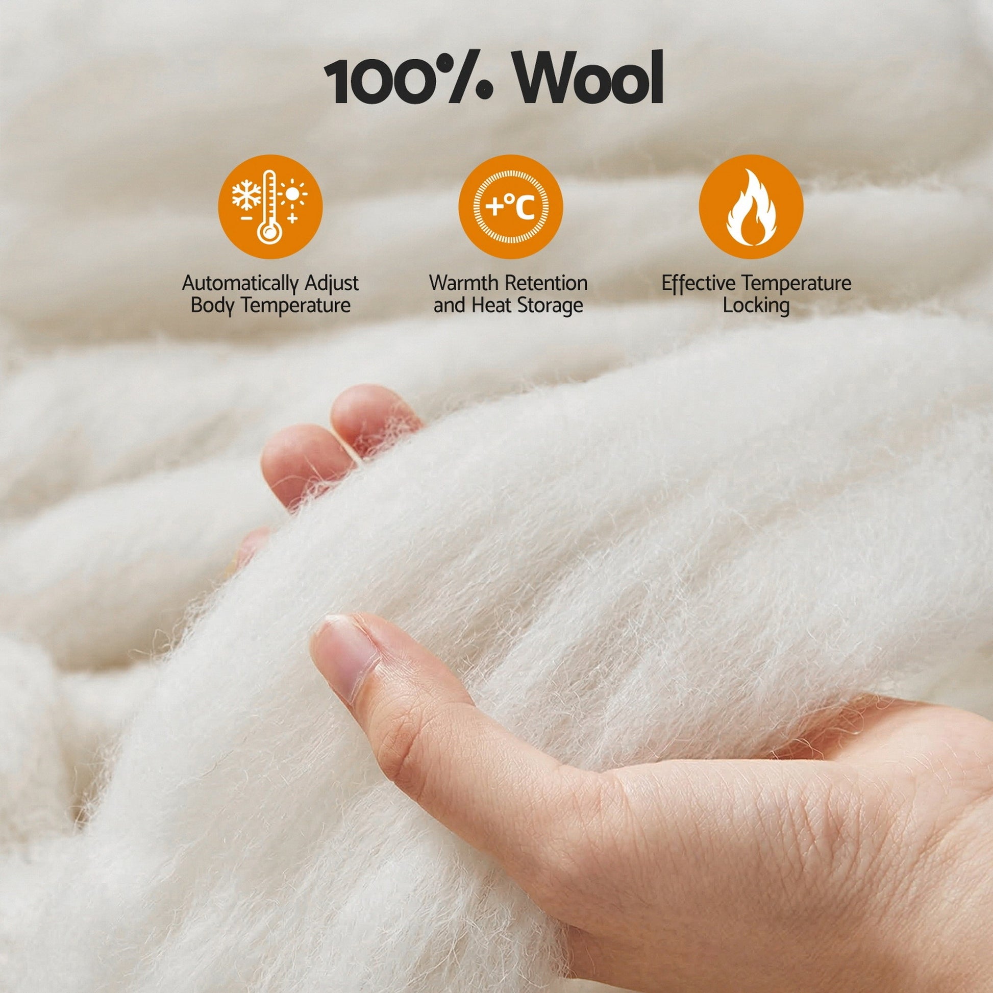 Giselle Bedding Wool Quilt 500GSM Thick Super King Winter Doona Baffle Box Construction 100% Wool Filling - Image 6