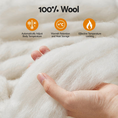 Giselle Bedding Wool Quilt 500GSM Thick Super King Winter Doona Baffle Box Construction 100% Wool Filling - Image 6