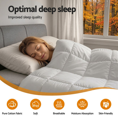 Giselle Bedding Wool Quilt 500GSM Thick Super King Winter Doona Baffle Box Construction 100% Wool Filling - Image 9
