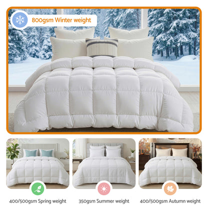 Giselle Bedding Wool Quilt 800GSM Extra Thick Double Winter Doona Baffle Box Construction 100% Wool Filling - Image 8
