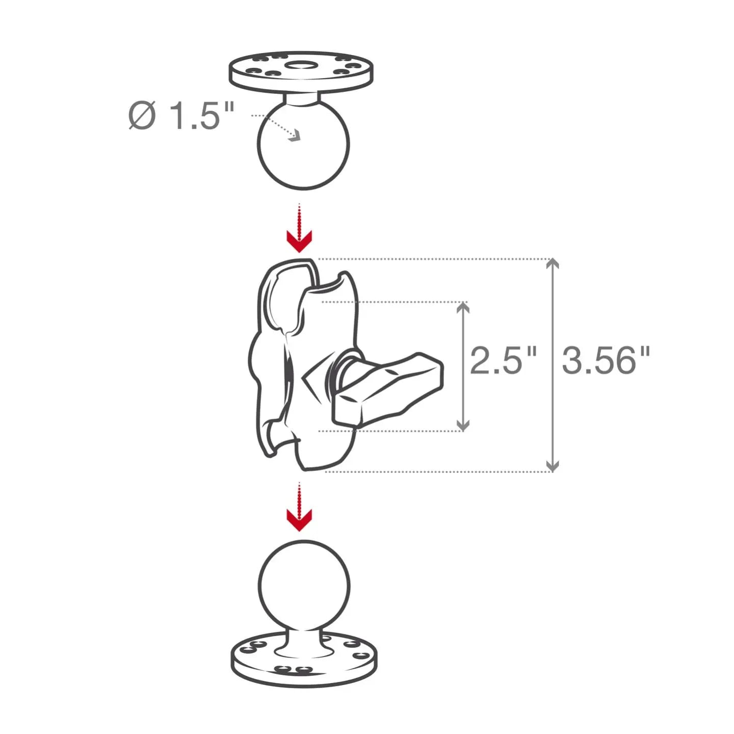 RamMount RAM DBL SOCKET ARM C BALL B LENGTH - Tablet Accessories - Image 6