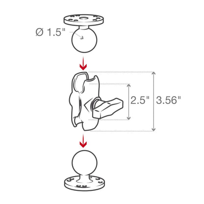RamMount RAM DBL SOCKET ARM C BALL B LENGTH - Tablet Accessories - Image 6